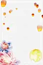 中秋的月亮与天灯 创意素材