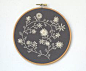 Embroidery hoop art flowers