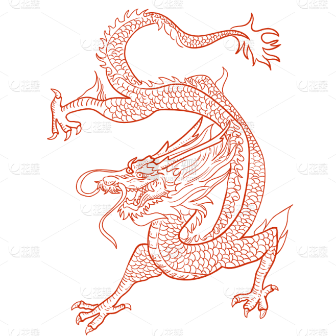 剪纸风龙凤主题元素