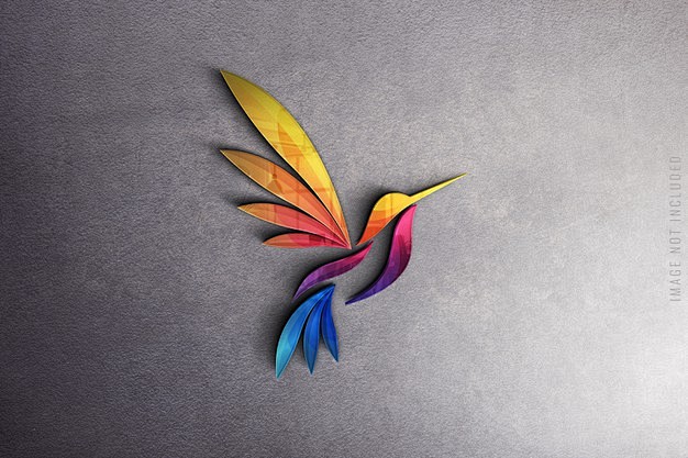 Glass logo mockup on...