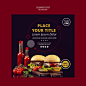 Square flyer design for restaurant Free Psd