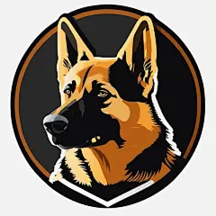 德国牧羊犬德牧黑贝插画矢量图设计素材