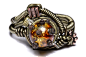 全部尺寸 | Steampunk jewelry - Madness Ring by CatherinetteRings 3 - Clock parts inlayed in Amber | Flickr - 相片分享！