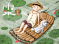 Yǔ Shuǐ-Rainwater illstrator child animal dog water color water dargon