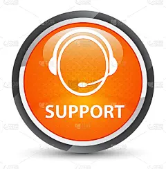 Support (customer care icon) galaxy orange round b