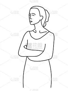 极简主义手绘女性矢量肖像在现代抽象单线画图形风格。装饰印刷，墙壁艺术，社交媒体创意设计。时髦的模板与