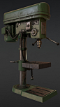 Drill Press, Richard Court : A small project to try get some practice Sub-d modeling in blender 2,8. All modeling/unwraps done in blender 2.8 and textured in Substance painter.