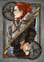 First series of Game of Thrones cards by Orpheelin | Jon Snow and Ygritte