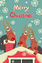 圣诞麋鹿圣诞节圣诞树插画