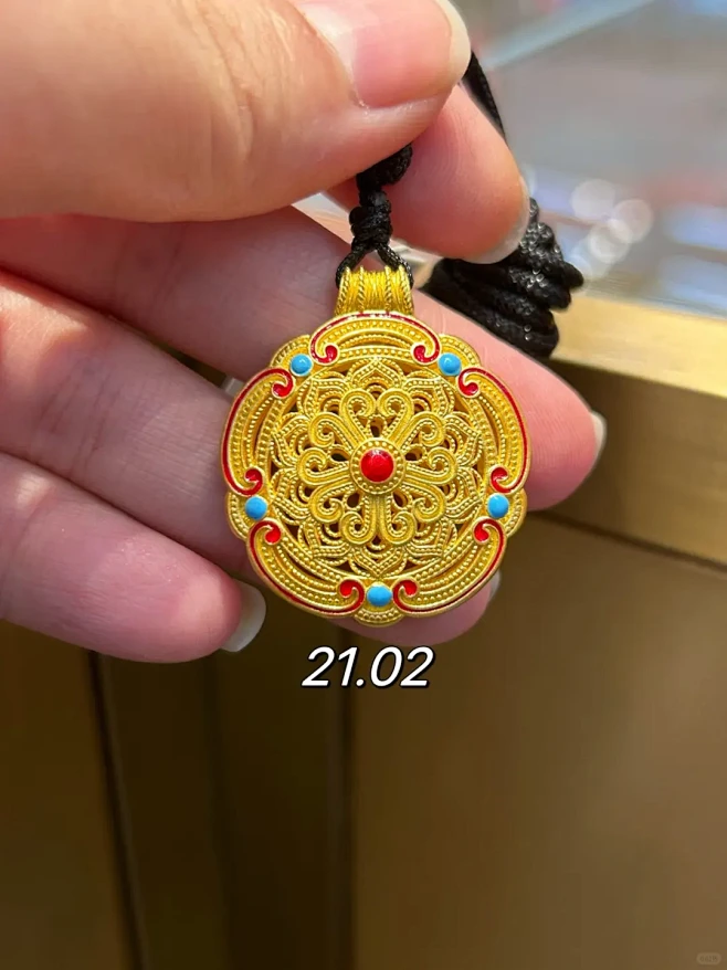 古法珐琅吊坠工费只需要18#古法金吊坠 ...