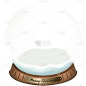 圣诞节扁平肌理贴纸-水晶球