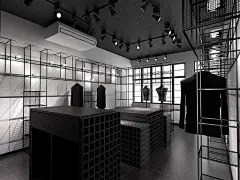 男装店铺装修设计图集丨服装展示展架展台/试衣间展示区销售区设计