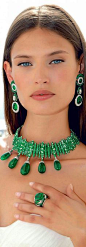 Bianca Balti with de Grisogono diamonds and emeralds