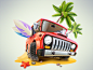 Summer jeep icon