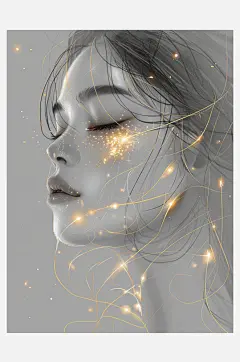 数字艺术创意插画素描画人物素描铅笔画-众图网