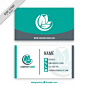 Simple corporative card with leaves Free Vector