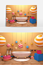 创意立体C4D浴室工程_3D图库_电商设计灵感 - 7msj.com