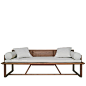 纯实木 原木 罗汉床 中式沙发 明心系列素元木作设计师品牌