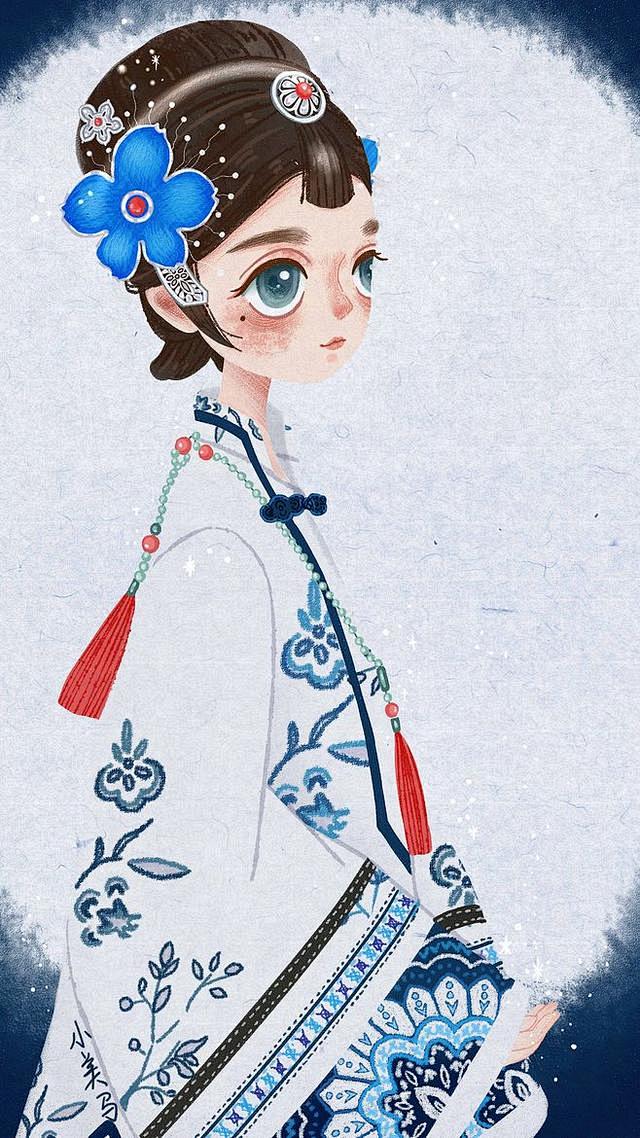 插画手绘《女孩》