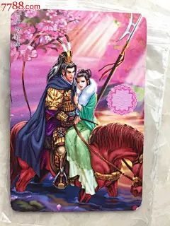 【稀少】统一小浣熊三国中奖卡---吕布与貂蝉【原袋美品保真】_360图片