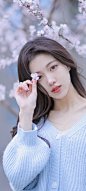 清纯美女 樱花 手机壁纸