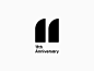 This may contain: the 11th anniversary logo is black and white