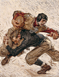shear-in-spuh-rey-shuhn:
“J.C. LEYENDECKER
Football Scrimmage
Oil on Canvas
27″ x 19″
”