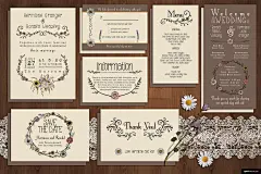 invitation wedding wildflower 邀请函卡片名片平面设计