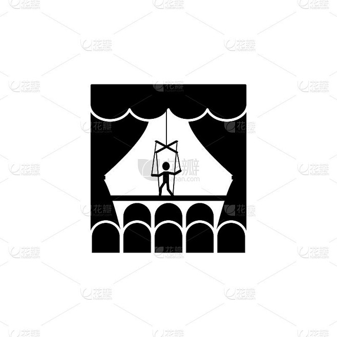 木偶剧院图标。戏剧和艺术插画元素。优质的图形设计图标。标志和符号收集图标为网站，网页设计，移动应用程