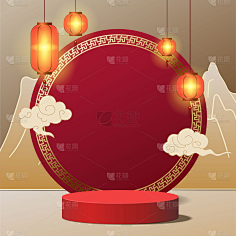 花瓣素材采集到兔年-国风背景