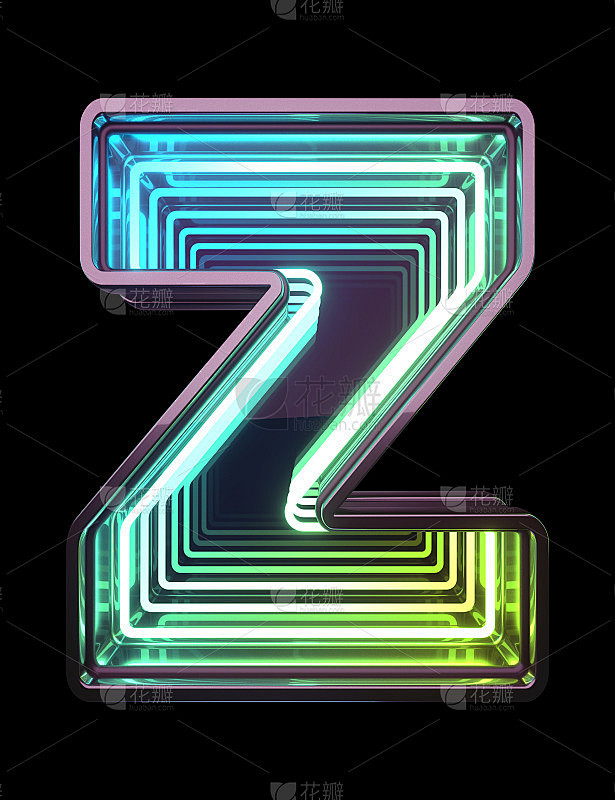 ∞氖字体。月后的光。字母Z。