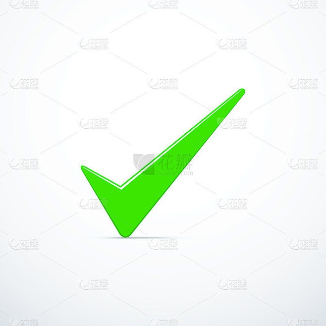 绿色勾图标。复选标记图标。矢量图