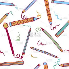 铅笔,四方连续纹样,水笔,毡尖笔,贺卡,背景分离,纺织品,艺术家,简单,现代
