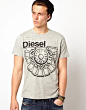 【英国代购】正品 迪赛Diesel T-Shirt 修身轮胎LOGO短袖T恤