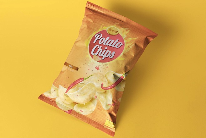 薯片包装设计样机 Bag Of Chip...