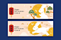 Flat mid-autumn festival horizontal banners set