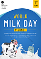 Splicing creative geometric creative world milk day poster | PSD Free Download - Pikbest : splicing,creativity,cow,milk,blue,world milk day