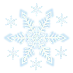 蓝色冰雪奇缘手绘卡通雪透明素材