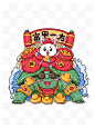 2023兔子新年卡通可爱插画国潮中国风剪纸窗贴车贴手机壳IP形象T恤卫衣兔年本命年春节喜庆生肖幅兔舞龙舞狮国潮印刷文创素材印花设计元素材烫画高清图案PSD海报元素设计PNG矢量AI#红包#金元宝#烟花#横幅对联#鞭炮#福袋#吉祥兔#灯笼#招财兔_@宇飞视觉