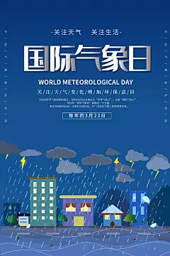 国际气象日节日宣传海报