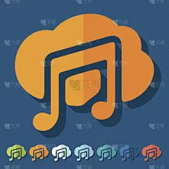 扁平化设计:音符