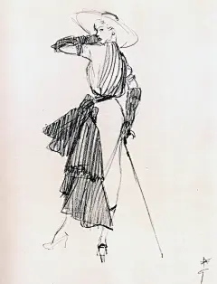 【时尚服装手绘插画设计图集下载】人物绘画插画服装设计作品参考