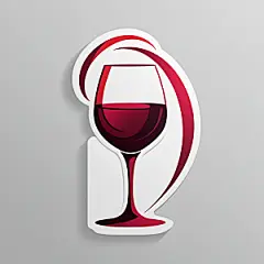 红酒插画卡通风格贴纸