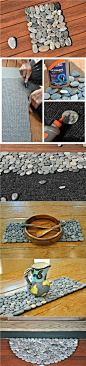 【DIY独一无二的石子按摩脚垫】一张旧垫子，一堆石子，一支万能胶，就ok喇！