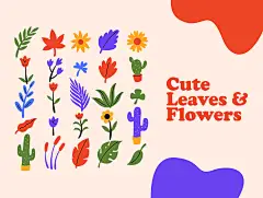 Cute Clip Art Illustration 可爱缤纷趣味水果植物花卉手绘插画图片表情包图形装饰icon图标矢量素材_UIGUI