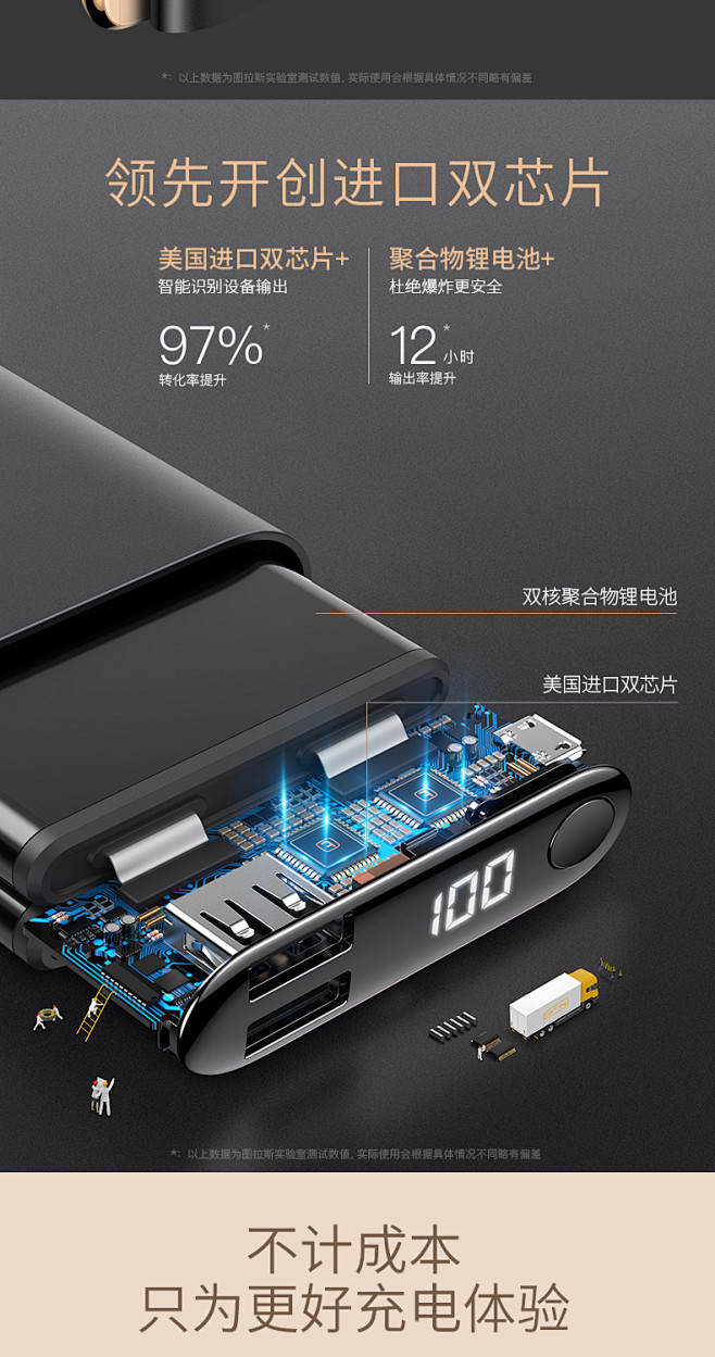 图拉斯充电宝PD快充苹果闪充移动电源石墨...