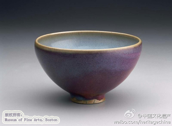 金钧窑玫瑰紫釉碗，径8.8 cm，美国波士顿美术馆藏，#海外流失中国文物