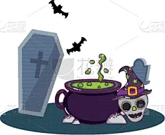 可爱的,动画片,传统,请柬,十月,怪异,传统节日,儿童,复古