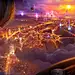 Future Orlando : Digital painting depicting a futuristic Orlando, FL. Hot air balloons make their way back to safety as huge thunderstorms roll in.