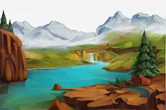 插画山水矢量图免抠素材_新图网 https://ixintu.com 山水 插画山水 矢量山水 矢量图
